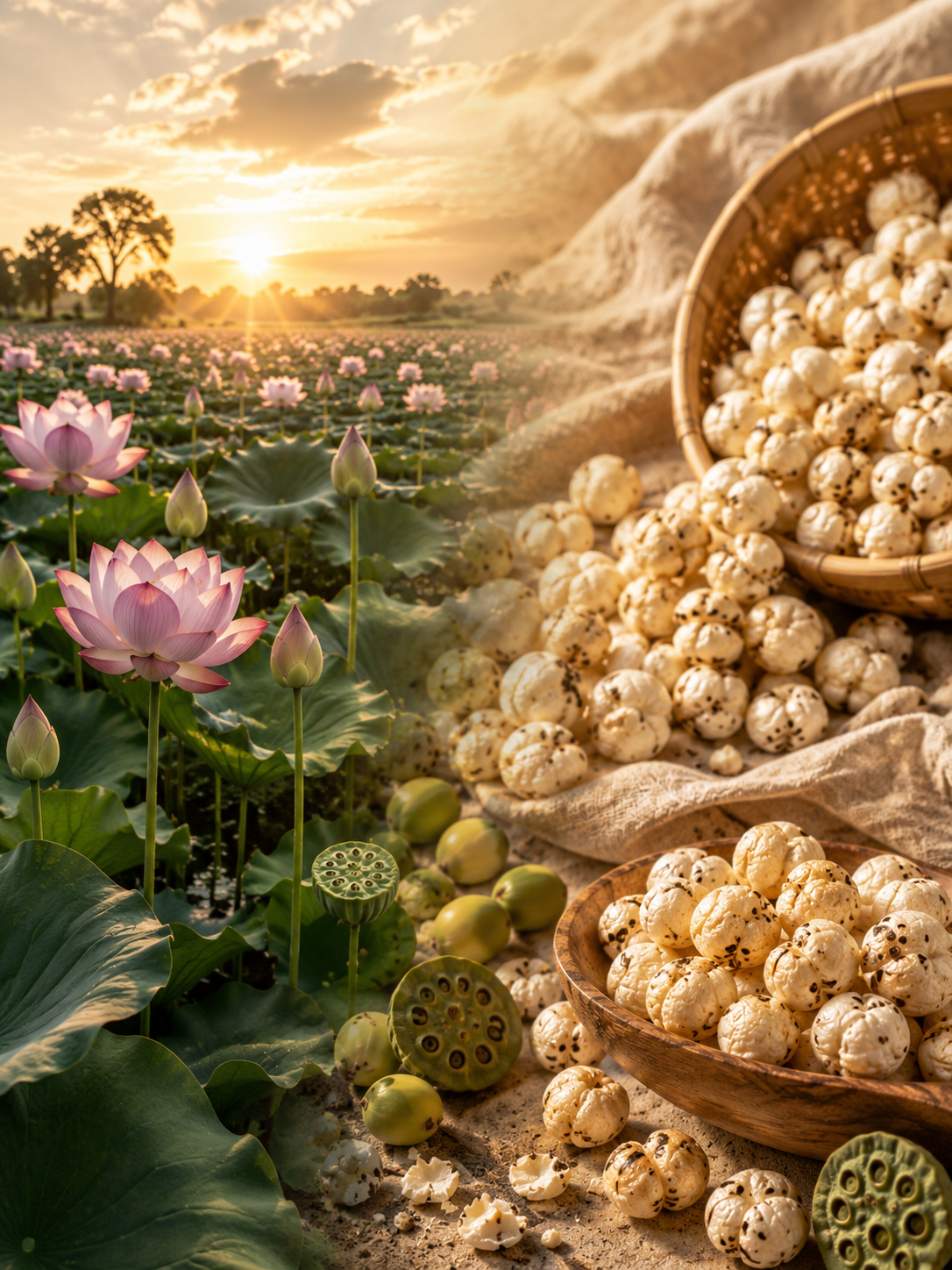 Lotus fields and Makhana